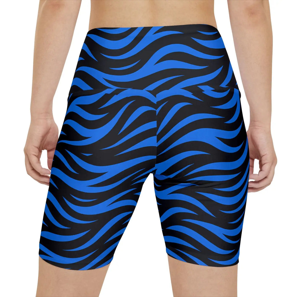 Stylish Blue Striped Workout Shorts - Gym Gear - DipaliZ